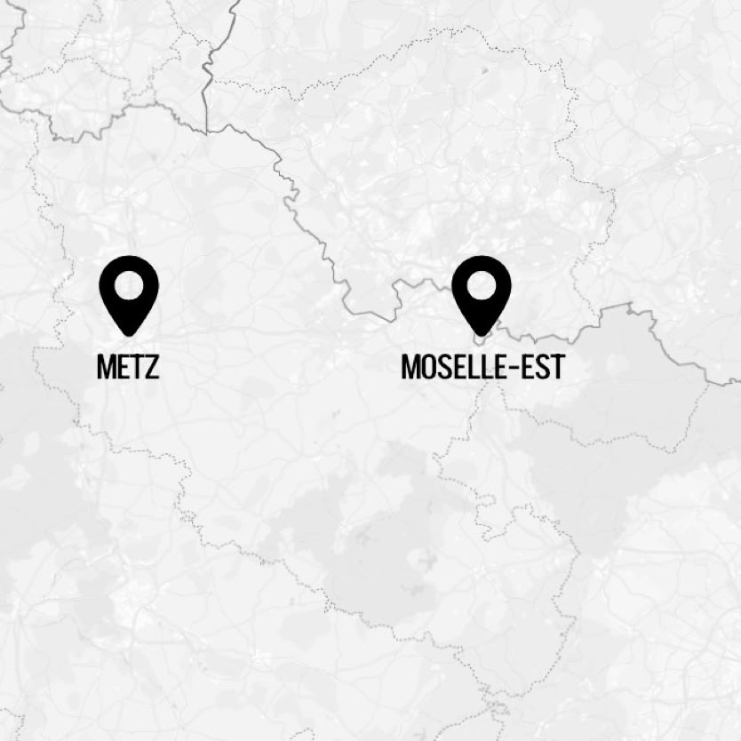 Zone d'intervention de Guillaume Steffanus, architecte d'intérieur à Metz et en Moselle-Est.